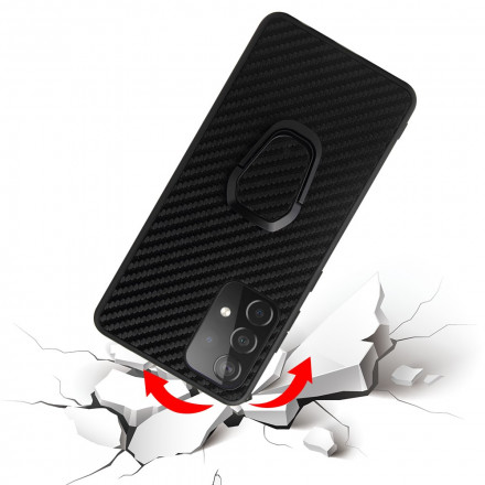 Coque Samsung Galaxy A52 4G / A52 5G Fibre Carbone Anneau-Support Coque Samsung Galaxy A52 4G / A52 5G Fibre Carbone Anneau-Support