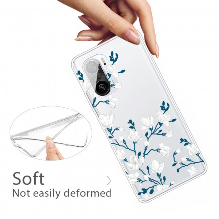 Coque Poco F3 Fleurs Blanches