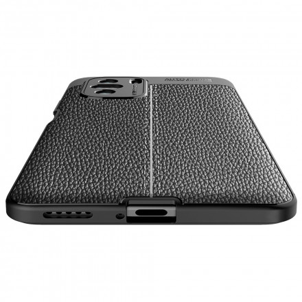 Coque Poco F3 Effet Cuir Litchi Double line