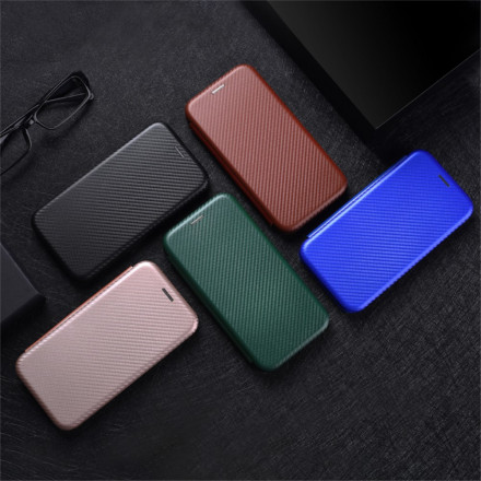 Flip Cover Poco F3 Fibre Carbone avec Anneau Support