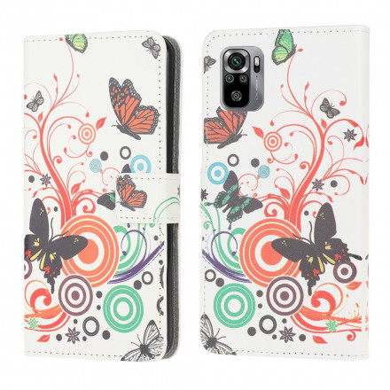 Housse Xiaomi Redmi Note 10 / Note 10s Papillons et Fleurs Housse Xiaomi Redmi Note 10 / Note 10s Papillons et Fleurs