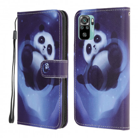 Housse Xiaomi Redmi Note 10 / Note 10s Panda Space à Lanière