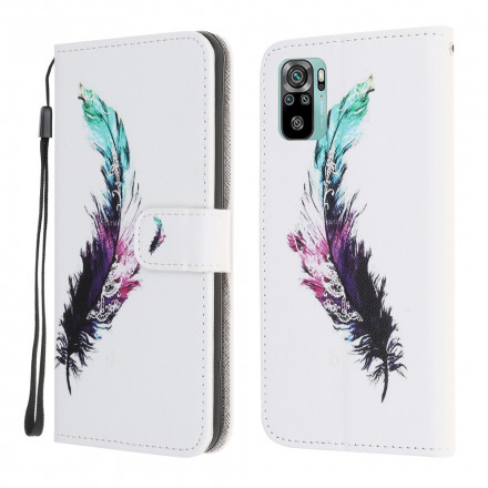 Housse Xiaomi Redmi Note 10 / Note 10s Plume à Lanière Housse Xiaomi Redmi Note 10 / Note 10s Plume à Lanière