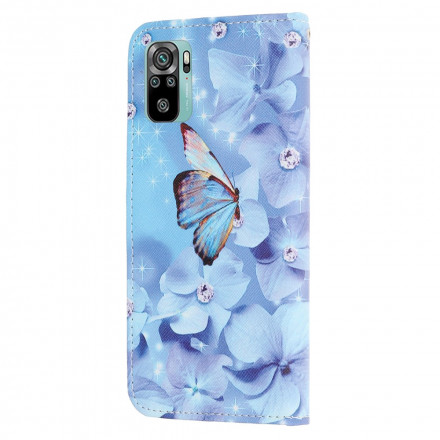 Housse Xiaomi Redmi Note 10 / Note 10s Papillons Diamants à Lanière Housse Xiaomi Redmi Note 10 / Note 10s Papillons Diamants à Lanière