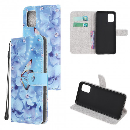 Housse Xiaomi Redmi Note 10 / Note 10s Papillons Diamants à Lanière Housse Xiaomi Redmi Note 10 / Note 10s Papillons Diamants à Lanière