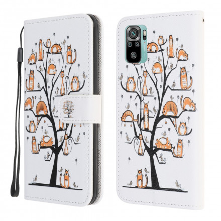 Housse Xiaomi Redmi Note 10 / Note 10s Funky Cats à Lanière