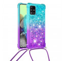 Coque Samsung Galaxy A71 5G Silicone Paillettes et Cordon