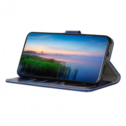 Housse Oppo Find X3 Lite Effet Cuir Coutures Apparentes