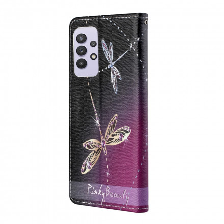 Housse Samsung Galaxy A32 4G Libellules à Lanière Housse Samsung Galaxy A32 4G Libellules à Lanière