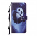 Housse Samsung Galaxy A32 4G Panda Space à Lanière