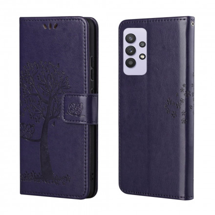 Housse Samsung Galaxy A32 4G Arbre et Hiboux à Lanière Housse Samsung Galaxy A32 4G Arbre et Hiboux à Lanière