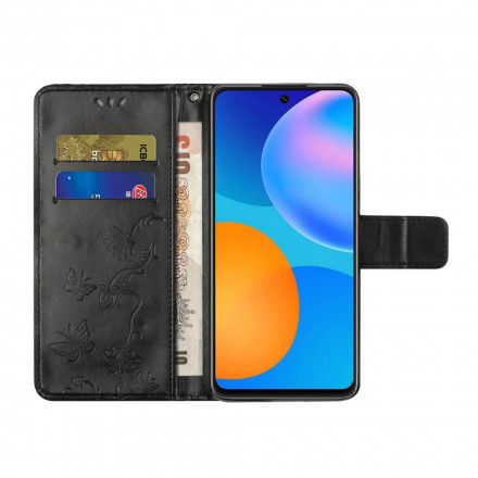 Housse Samsung Galaxy A32 4G Papillons et Fleurs à Lanière Housse Samsung Galaxy A32 4G Papillons et Fleurs à Lanière