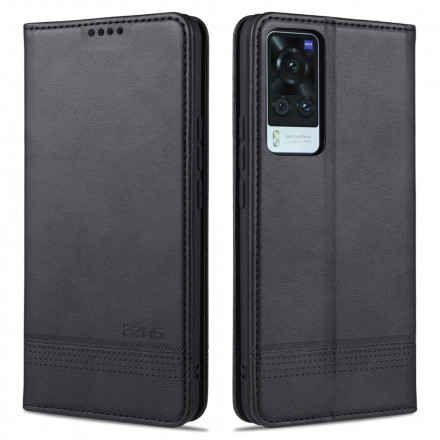 Flip Cover Vivo X60 Style Cuir AZNS