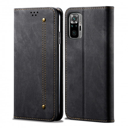 Flip Cover Xiaomi Redmi Note 10 / Note 10s Tissu Jeans Flip Cover Xiaomi Redmi Note 10 / Note 10s Tissu Jeans