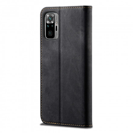 Flip Cover Xiaomi Redmi Note 10 / Note 10s Tissu Jeans Flip Cover Xiaomi Redmi Note 10 / Note 10s Tissu Jeans