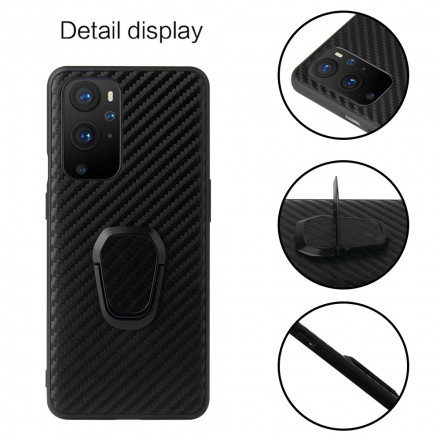 Coque OnePlus 9 Pro Paillettes Noires Anneau-Support