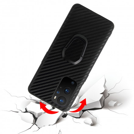 Coque OnePlus 9 Pro Paillettes Noires Anneau-Support