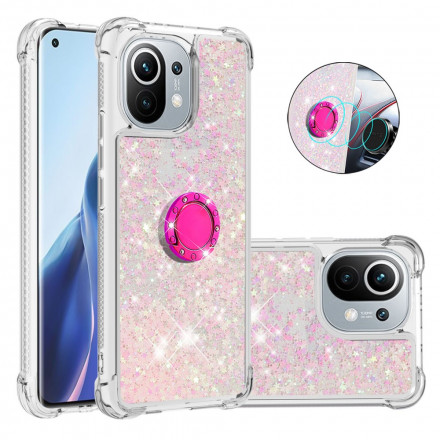 Coque Xiaomi Mi 11 Paillettes avec Anneau-Support Coque Xiaomi Mi 11 Paillettes avec Anneau-Support