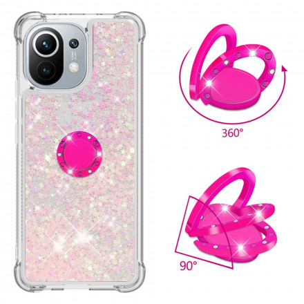 Coque Xiaomi Mi 11 Paillettes avec Anneau-Support Coque Xiaomi Mi 11 Paillettes avec Anneau-Support