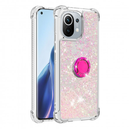 Coque Xiaomi Mi 11 Paillettes avec Anneau-Support Coque Xiaomi Mi 11 Paillettes avec Anneau-Support