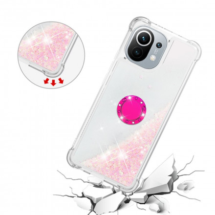 Coque Xiaomi Mi 11 Paillettes avec Anneau-Support Coque Xiaomi Mi 11 Paillettes avec Anneau-Support