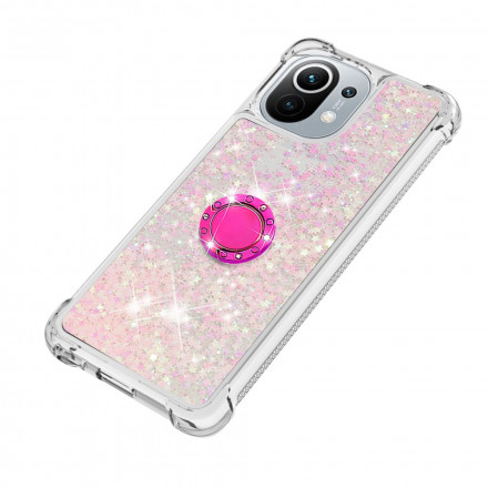 Coque Xiaomi Mi 11 Paillettes avec Anneau-Support Coque Xiaomi Mi 11 Paillettes avec Anneau-Support