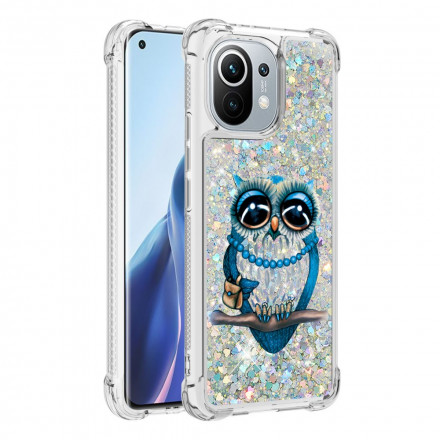 Coque Xiaomi Mi 11 Miss Hibou Paillettes Coque Xiaomi Mi 11 Miss Hibou Paillettes