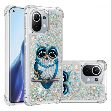 Coque Xiaomi Mi 11 Miss Hibou Paillettes Coque Xiaomi Mi 11 Miss Hibou Paillettes