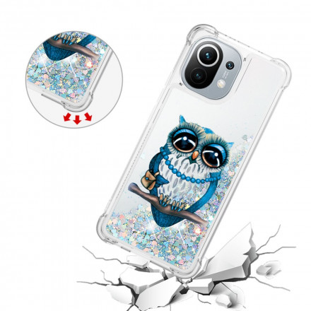 Coque Xiaomi Mi 11 Miss Hibou Paillettes Coque Xiaomi Mi 11 Miss Hibou Paillettes
