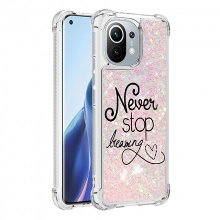 Coque Xiaomi Mi 11 Never Stop Dreaming Paillettes Coque Xiaomi Mi 11 Never Stop Dreaming Paillettes