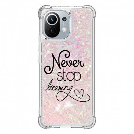 Coque Xiaomi Mi 11 Never Stop Dreaming Paillettes Coque Xiaomi Mi 11 Never Stop Dreaming Paillettes