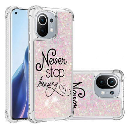 Coque Xiaomi Mi 11 Never Stop Dreaming Paillettes Coque Xiaomi Mi 11 Never Stop Dreaming Paillettes