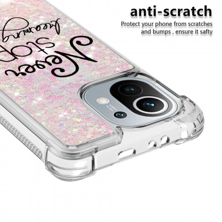 Coque Xiaomi Mi 11 Never Stop Dreaming Paillettes Coque Xiaomi Mi 11 Never Stop Dreaming Paillettes