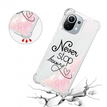 Coque Xiaomi Mi 11 Never Stop Dreaming Paillettes Coque Xiaomi Mi 11 Never Stop Dreaming Paillettes
