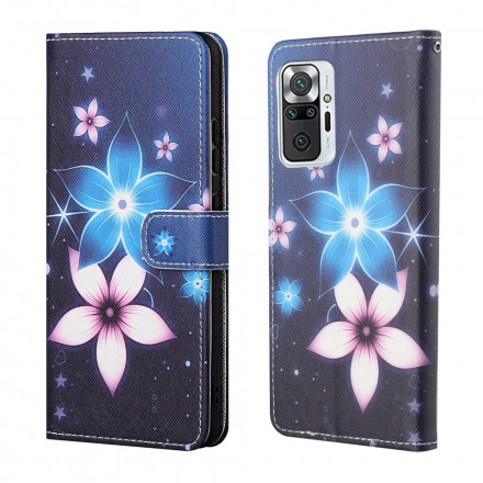 Housse Xiaomi Redmi Note 10 Pro Fleurs Lunaires à Lanière Housse Xiaomi Redmi Note 10 Pro Fleurs Lunaires à Lanière