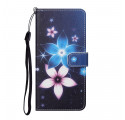 Housse Xiaomi Redmi Note 10 Pro Fleurs Lunaires à Lanière