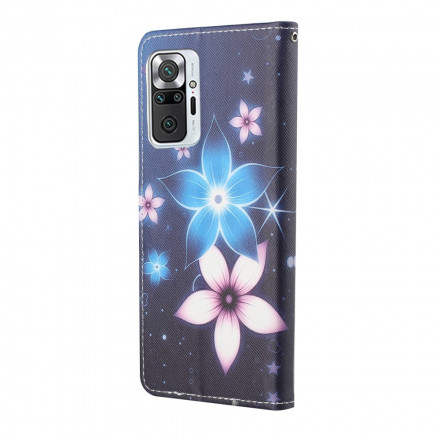Housse Xiaomi Redmi Note 10 Pro Fleurs Lunaires à Lanière Housse Xiaomi Redmi Note 10 Pro Fleurs Lunaires à Lanière