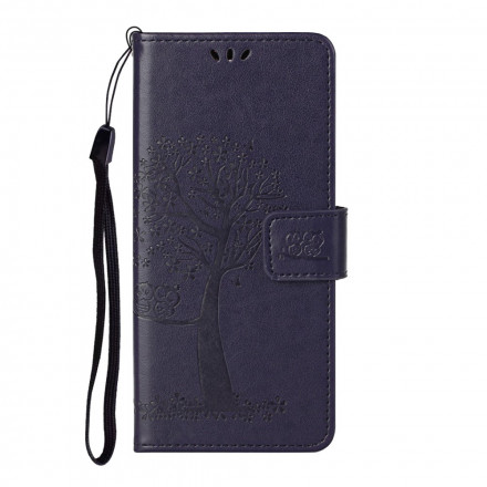 Housse Xiaomi Redmi Note 10 Pro Arbre et Hiboux à Lanière