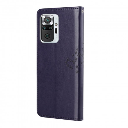 Housse Xiaomi Redmi Note 10 Pro Arbre et Hiboux à Lanière