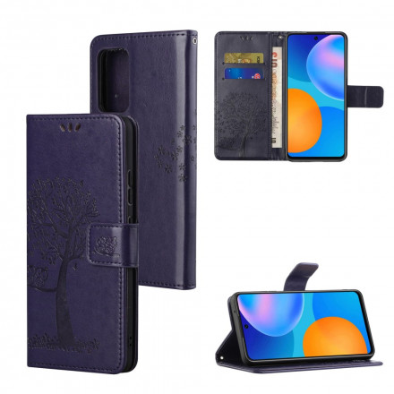 Housse Xiaomi Redmi Note 10 Pro Arbre et Hiboux à Lanière