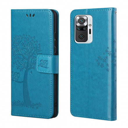 Housse Xiaomi Redmi Note 10 Pro Arbre et Hiboux à Lanière
