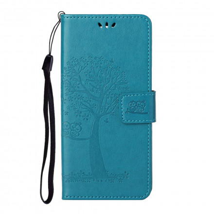 Housse Xiaomi Redmi Note 10 Pro Arbre et Hiboux à Lanière