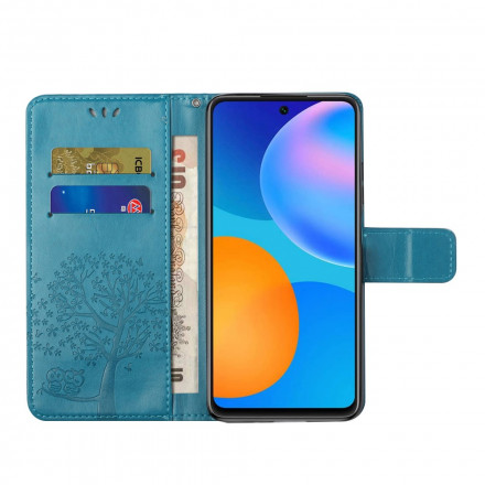 Housse Xiaomi Redmi Note 10 Pro Arbre et Hiboux à Lanière
