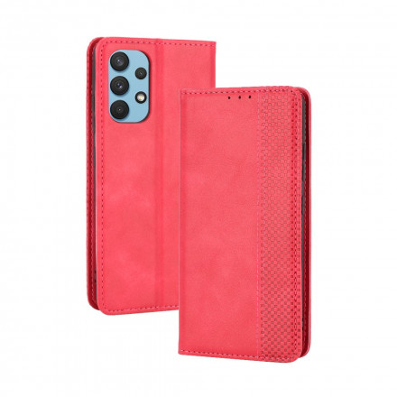 Flip Cover Samsung Galaxy A32 4G Effet Cuir Vintage Stylisé Flip Cover Samsung Galaxy A32 4G Effet Cuir Vintage Stylisé