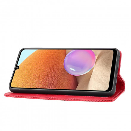 Flip Cover Samsung Galaxy A32 4G Effet Cuir Vintage Stylisé Flip Cover Samsung Galaxy A32 4G Effet Cuir Vintage Stylisé