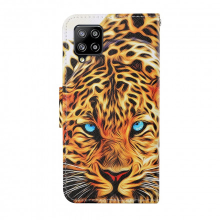 Housse Samsung Galaxy A12 Tigre avec Lanière