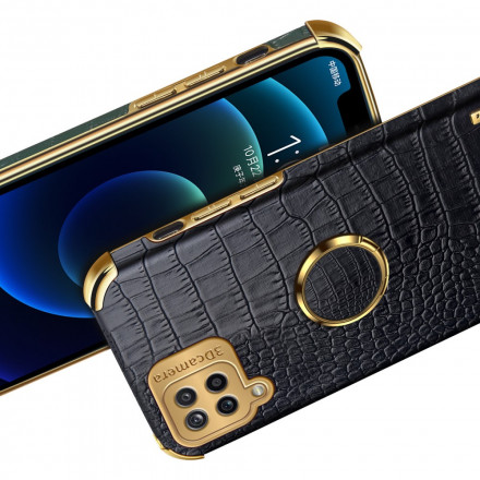 Coque Samsung Galaxy A12 Simili Cuir avec Anneau-Support