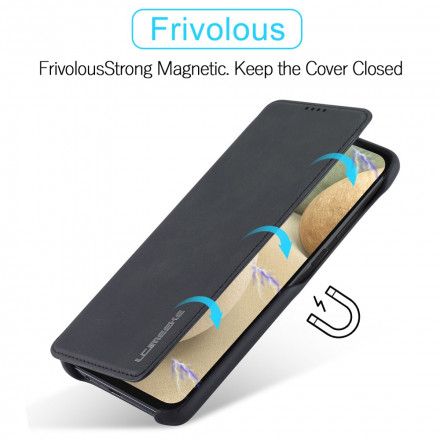 Flip Cover Samsung Galaxy A12 LC.IMEEKE Effet Cuir
