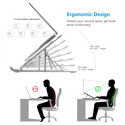 Support Ordinateur Aluminium Ergonomique