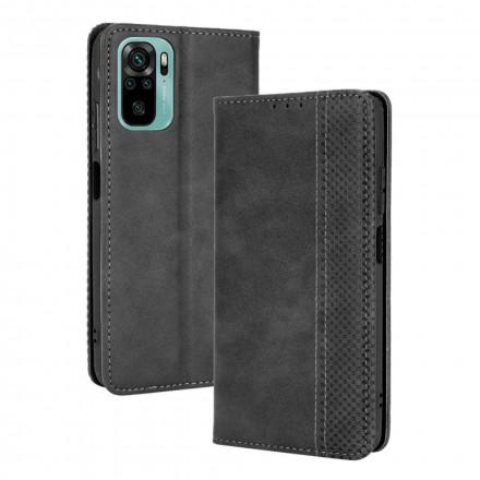 Flip Cover Xiaomi Redmi Note 10 / Note 10s Effet Cuir Vintage Stylisé